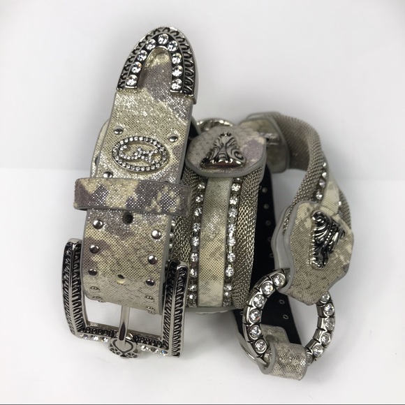 Christine Alexander Accessories - Christine Alexander Italian Leather Bling Belt L